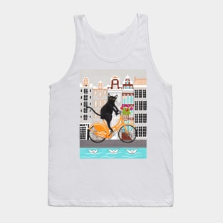 Black Cat Amsterdam Bicycle Ride Tank Top